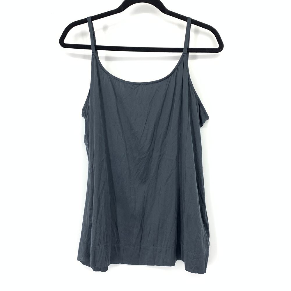 Eileen Fisher Cami Tank Top Womens Size Large Black Washed Stretch Silk